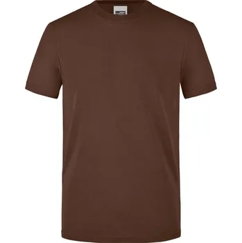 pracovní tričko James & Nicholson Tričko JN 838, krátký rukáv, pánské COT02083814504-brown XL Hnědá