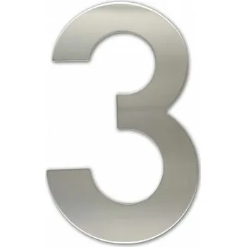 Domovní cedule Číslice "3" fasádní 150mm NEREZ S Nerez