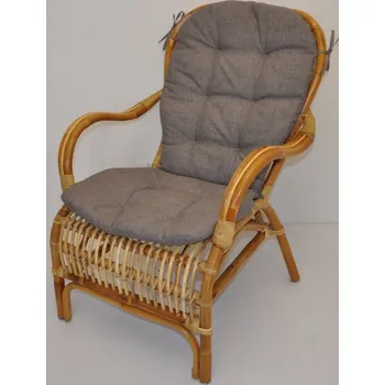 Axin Trading s.r.o. Ratanové Křeslo Sidney - polstr šedý melír