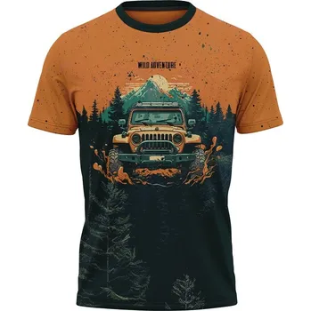 Pánské tričko tricko-celopotisk-teren-off-road-auto velikost: 158 - šířka 43 cm, délka 56 cm