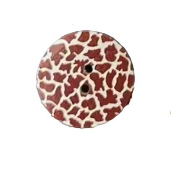 Knoflík Knoflík dřevěný - zvířecí kůže vzor D (2,39 cm)