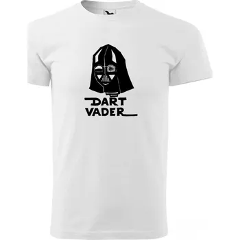 Pánské tričko Malfini Triko s potiskem - Dart Vader - white - 4XL