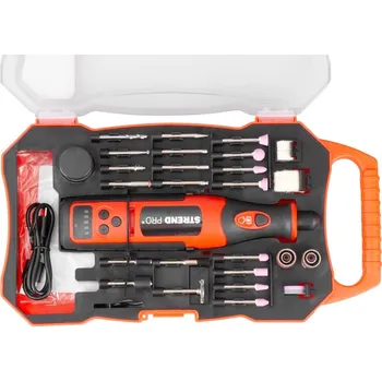 přímá bruska Strend Pro Aku bruska přímá vysokoobrátková + příslušenství 51 ks