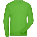 James & Nicholson Tričko JN 1804 Solid, elastické, dlouhý rukáv, pánské COT02180404215-lime green 5XL Zelená lime