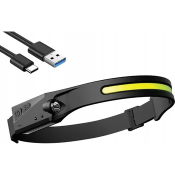 Čelovka ČELOVKA AKUMULÁTOR DOBÍJECÍ ČELOVÁ SVÍTILNA S USB-C
