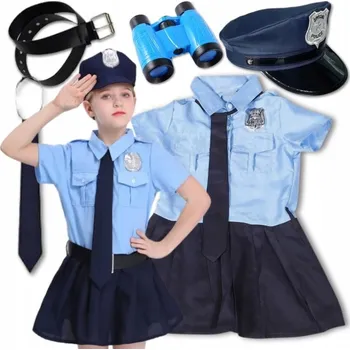 Karnevalový kostým KOSTÝM PŘEVLEK POLICISTKY POLICISTKA DÁMSKÁ POLICAJT KARNEVAL 104 110 CM