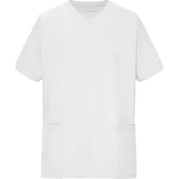 pracovní tričko James & Nicholson Tričko JN 3104, elastické, elastický, kazak s výstřihem do V, krátký rukáv, pánské COT02310400101-white S Bílá