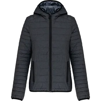 pracovní bunda Kariban Bunda s kapucí Kariban K6111, prošívaná, lehká, dámská COT206111u5603-marl dark g L Melír šedá tmavá