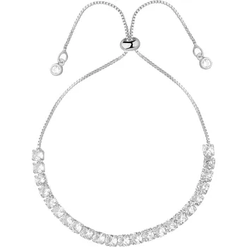 Náramek Rhodiovaný náramek z mosazi se zirkony - AR540-1688