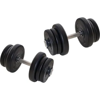 Jednoruční nakládací činkový set (kotouče s cementovou náplní) - 2 x 12,5 kg