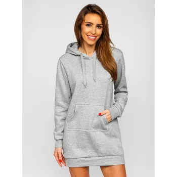 Dámská mikina Šedá dámská dlouhá mikina s kapucí Bolf YS10003-A - S