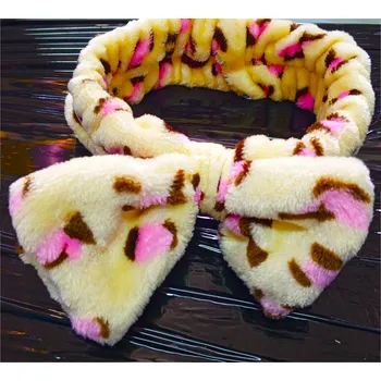 Kosmetická čelenka do vlasů s mašlí, panter vzor OPK18PAN