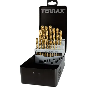 Vrták Vrtáky do kovu 1,0-13,0 25 Ks. HSS-G-TiN TERRAX
