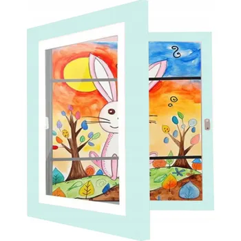 Obraz RÁMEČEK NA KRESBY dětí A4 otevírací rámeček s nádobkou na obrázky fotografií