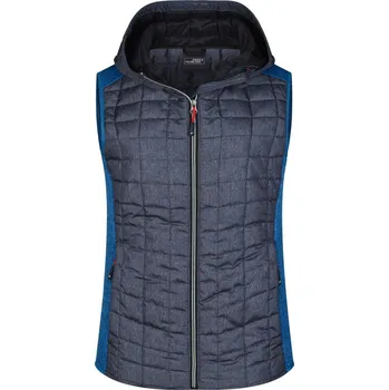 pracovní vesta James & Nicholson Vesta JN 767, pletená, hybridní, dámská COT020767s6604-royal melan XL Melír modrá královská/antracitová