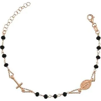 Náramek Stříbrný pozlacený náramek růženec délka náramku 17+3cm