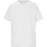 James & Nicholson Tričko JN 3104, elastické, elastický, kazak s výstřihem do V, krátký rukáv, pánské COT02310400114-white Bílá 4XL