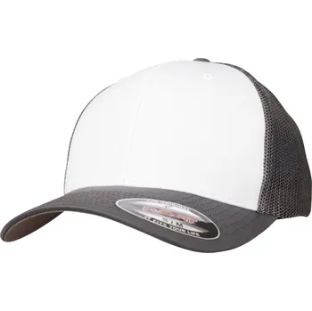 Pracovní přilba Flexfit Kšiltovka Flexfit 6511 Mesh Trucker, síťovaná COT556511y0712-dark grey/w S-M Šedá tmavá/bílá