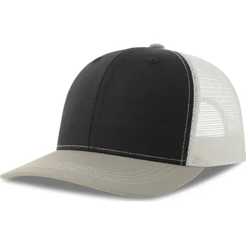 Pracovní přilba Atlantis Headwear Kšiltovka Sonic-S Trucker, 6 panelová COT330259zg499-black/grey UNI Černá/melír šedá/bílá