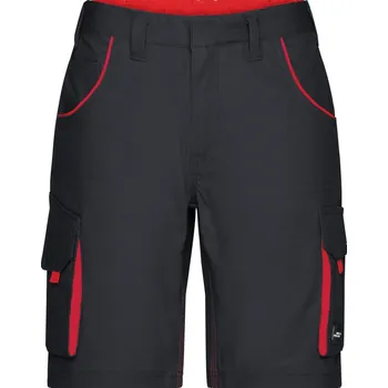 Pracovní oblečení James & Nicholson Kraťasy JN 872 Color COT020872i76n7-carbon/red 52 Šedá carbon/červená