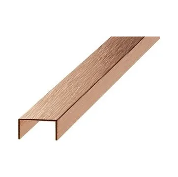 ukončovací lišta Lišta dekorační "U" Eviso bronze kartáčovaný, nerez PVD, délka 270 cm, šířka 15 mm, EXBR0001