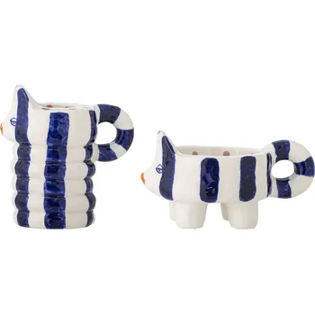 Svícen Bloomingville Keramický svícen Caty Blue – set 2 ks