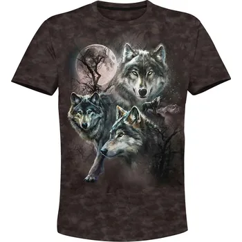Pánské tričko tricko kolaz s vlky velikost: 158 - šířka 43 cm, délka 56 cm