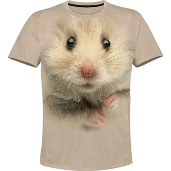 Pánské tričko tricko krecek zlaty 3d velikost: 158 - šířka 43 cm, délka 56 cm