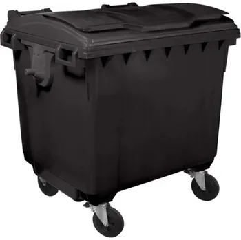 Popelnice Plastik Gogić Plastový kontejner 1 100 l plochý černý