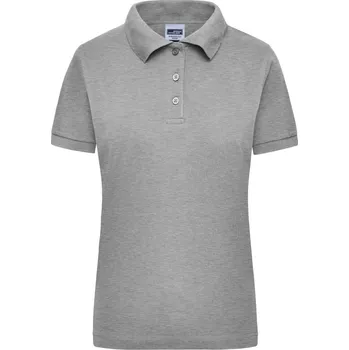 James & Nicholson Polokošile JN 803, krátký rukáv, dámská COT02080303401-grey heathe S Melír šedá