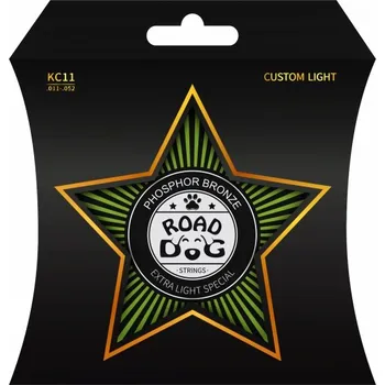 Struna pro kytaru a smyčcový nástroj Struny pro akustickou kytaru Road Dog KC11 6 kusů