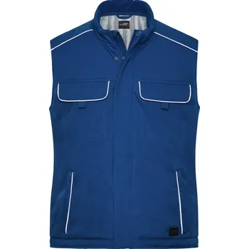 pracovní vesta James & Nicholson Vesta JN 885 Solid, softshellová, polstrovaná COT020885f8701-dark royal S Modrá královská tmavá