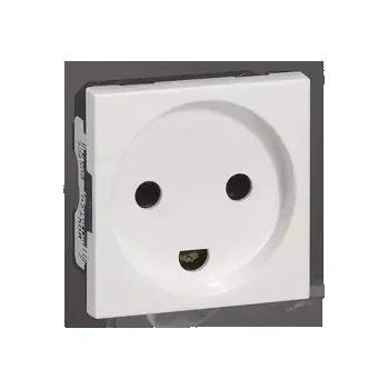 Elektrická zásuvka MOSAIC Zásuvka 2P+UZ 10/16 A dánský standard 2modulová Bílá Legrand 077508