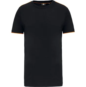 pracovní tričko Kariban Tričko WK3020 Day-to-Day, krátký rukáv, pánské COT20302081305-black/orang 2XL Černá/oranžová