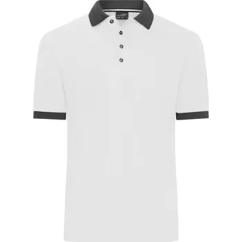 Pánské tričko James & Nicholson Polokošile JN 1304, kontrastní, krátký rukáv, pánská COT021304zn702-white/anthr M Bílá/antracitová