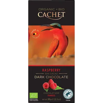 Čokoláda Tabulková čokoláda Cachet - BIO hořká s malinami, 90 G