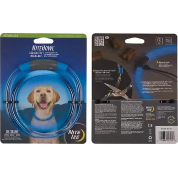 Obojek pro psa Nabíjecí LED bezpečnostní obojek Nite Ize NiteHowl® Rechargeable LED Safety Necklace Barva: Blue