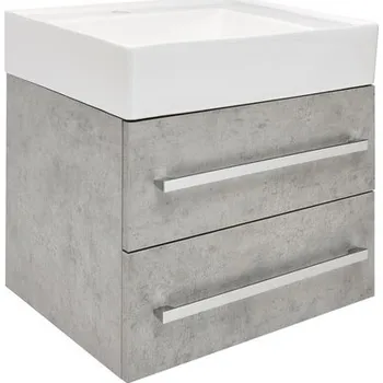 Koupelnový nábytek Koupelnová skříňka s umyvadlem SAT Cube Way 60x53x46 cm beton mat CUBE46602BESATCW