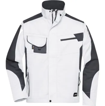 pracovní bunda James & Nicholson Bunda JN 821 Strong COT020821i9813-white/carbo 3XL Bílá/šedá