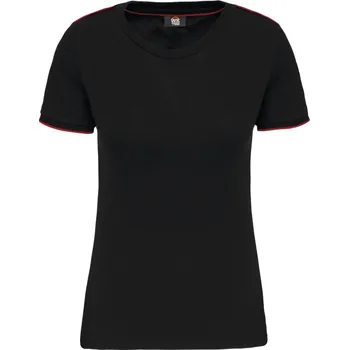 pracovní tričko Kariban Tričko WK3021 Day-to-Day, krátký rukáv, dámské COT20302181401-black/red S Černá/červená