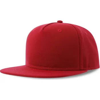 Pracovní přilba Atlantis Headwear Kšiltovka Snap Five-S, 5 panelová, baseballová COT33025600499-red Červená UNI