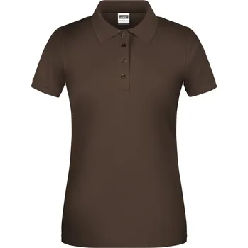 Pánské tričko James & Nicholson Polokošile JN 873, bio bavlna, krátký rukáv, dámská COT02087314500-brown XS Hnědá