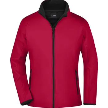 pracovní bunda James & Nicholson Bunda JN 1129, softshellová, promo, dámská COT02112987602-red/black M Červená/černá
