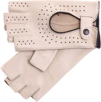 Rukavice Špongr Dámské kožené autorukavice ZONDA BP břízově béžové s černým lemováním Velikost: 7"