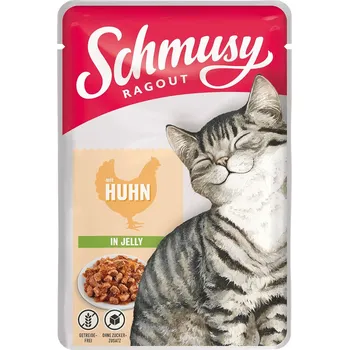 Krmivo pro kočku Schmusy ragú kuře v želé 22 × 100 g