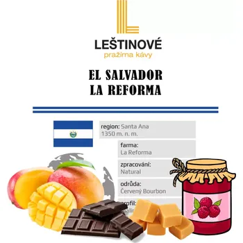 Káva El Salvador La Reforma 200g (Zrnková káva 100% arabica)