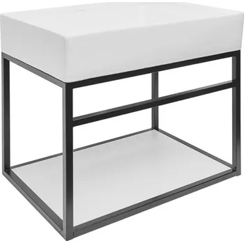 Koupelnový nábytek Konstrukce s umyvadlem Naturel Industrial 59x45x45 cm černá mat KONZOLEUM60BU