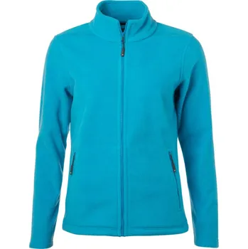 pracovní mikina James & Nicholson Mikina JN 781 na zip, mikrofleecová, dámská COT02078144000-turquoise XS Tyrkysová