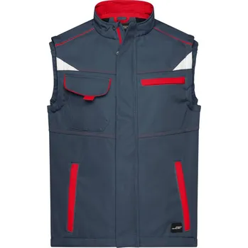 pracovní vesta James & Nicholson Vesta JN 852 Color, softshellová COT020852i7601-carbon/red S Šedá carbon/červená
