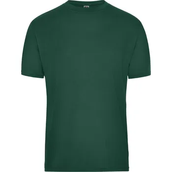 pracovní tričko James & Nicholson Tričko JN 1808 Solid z bio bavlny, krátký rukáv, pánské COT02180802805-dark green 2XL Zelená tmavá
